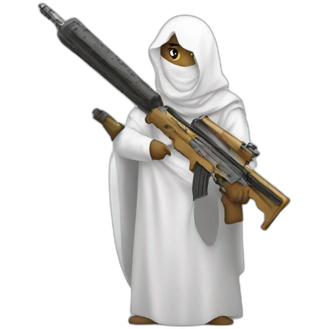 Allah with a weapon emoji