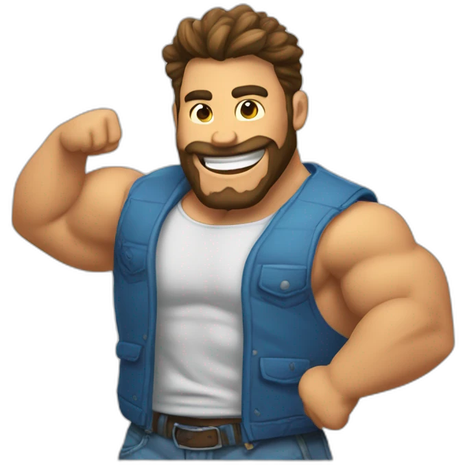 un chico feliz y musculoso y moreno emoji