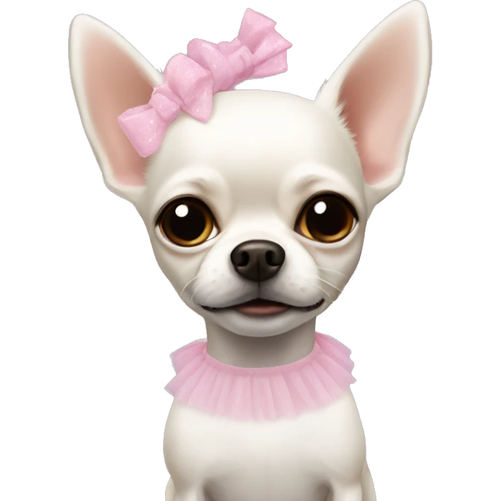 white chihuahua with a tutu emoji