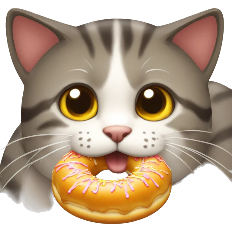 Gato comendo rosquinha emoji