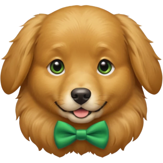 dog with a green bow tie emoji