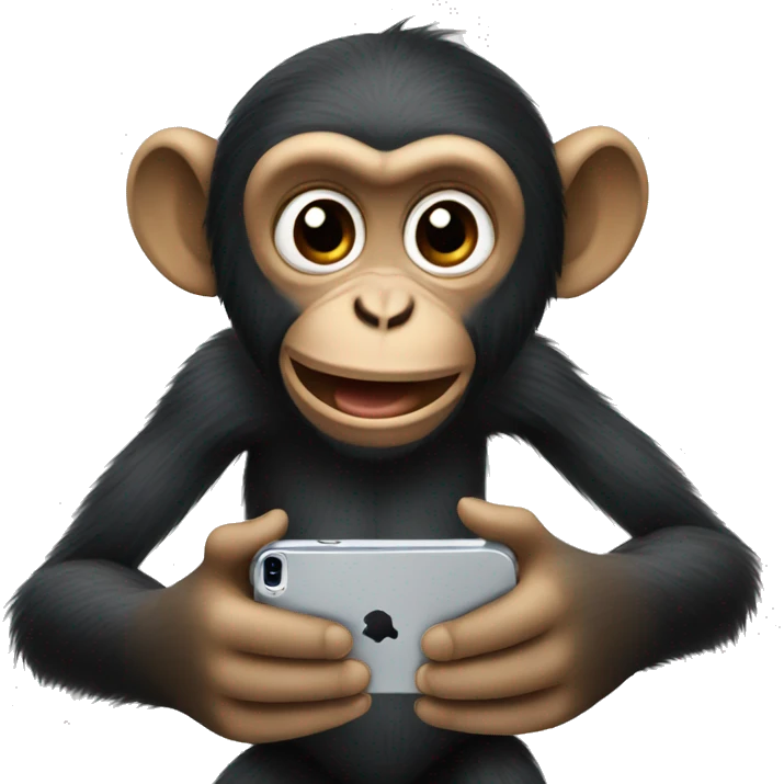 Monkey playing with iPhone  emoji