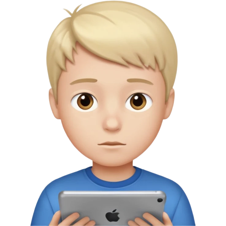 boy looking at an ipad emoji