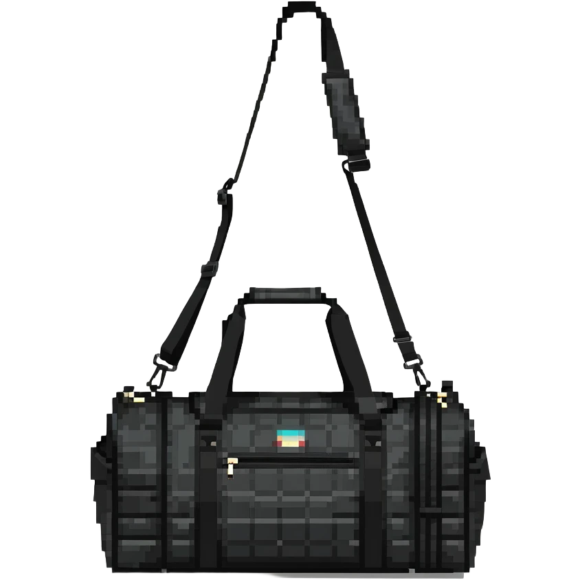 all black duffle bag with black strap emoji