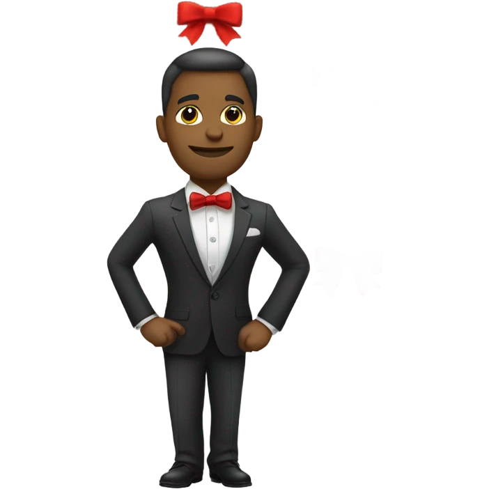 dealer with red bow tie emoji
