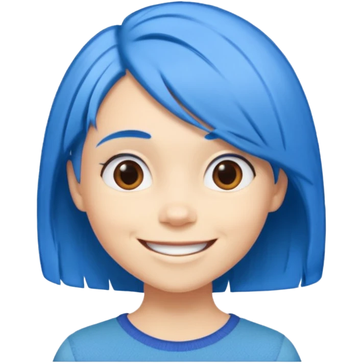 Joy (blue hair) from The Inside Out movie emoji