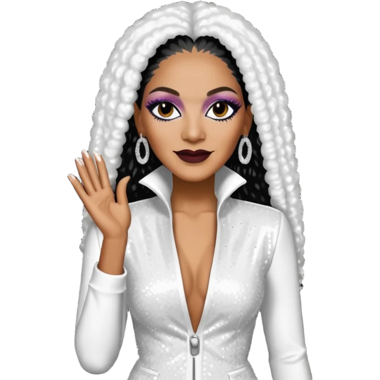 Sheila E with white sequin outfit emoji