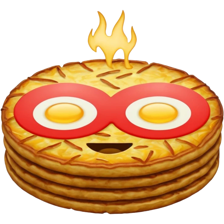 emoji of a Swiss rösti, round, golden and crispy without face emoji