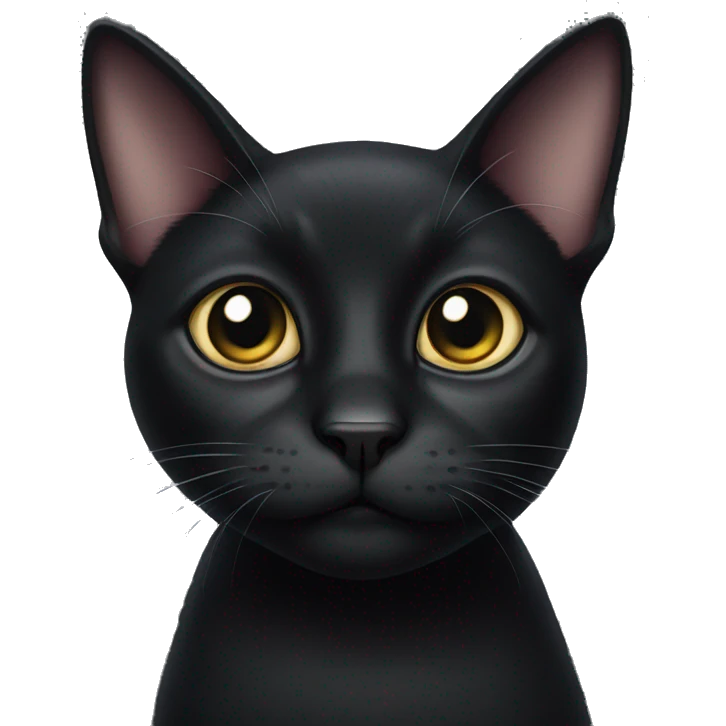 Black cat with big eyes emoji