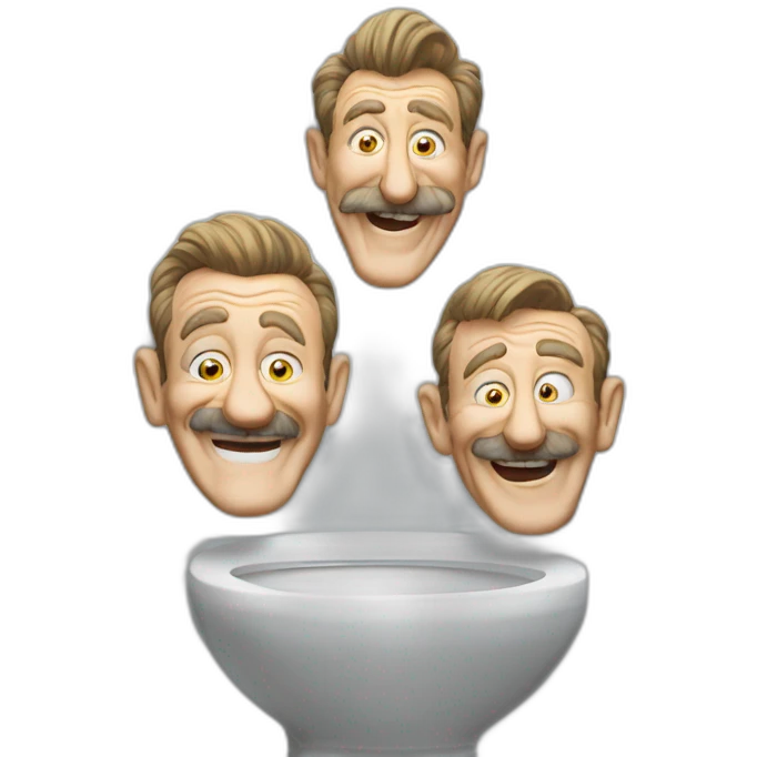 Chuckle Brothers in plastic on the toilet emoji