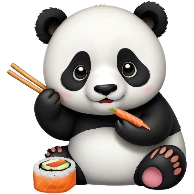Panda eating sushi  emoji