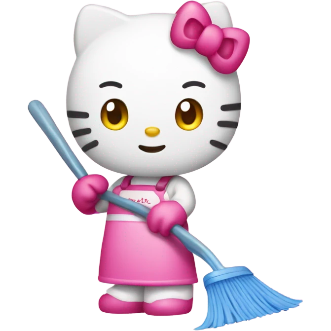 Hello kitty cleaning emoji