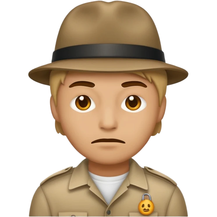 system emoji of a generic criminal, neutral face, simple icon style, no text emoji