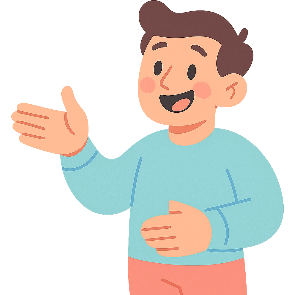 a man who helps others, smiling, soft pastel illustration emoji
