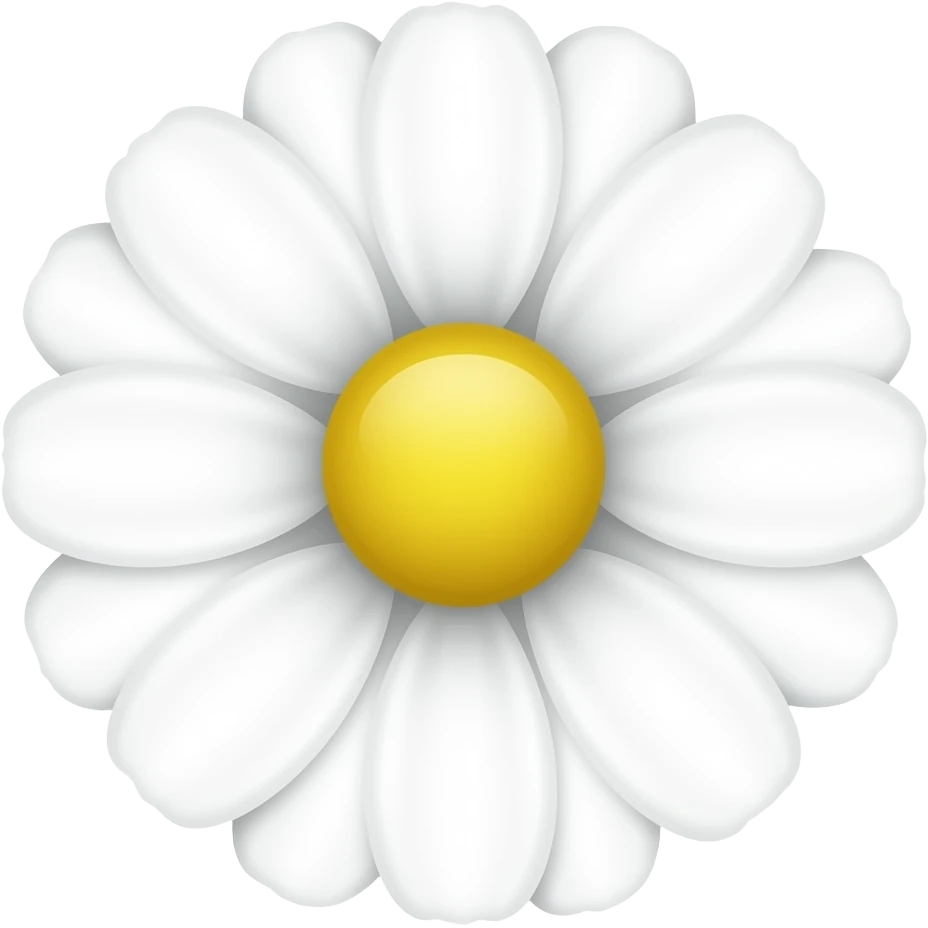 a white daisy flower with five petals emoji