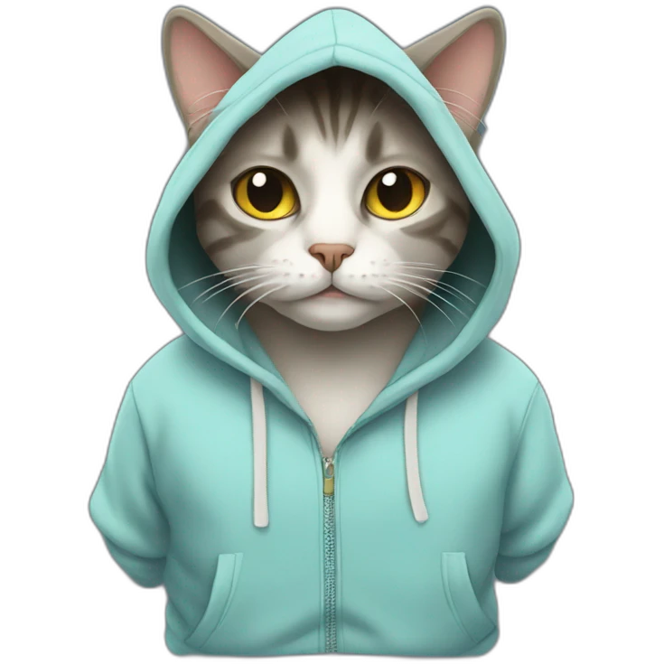 Cat wearing a hoodie emoji