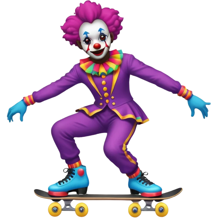 skater clown skating black emoji