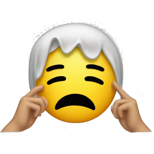 Emoji with crying face and hands over head emoji