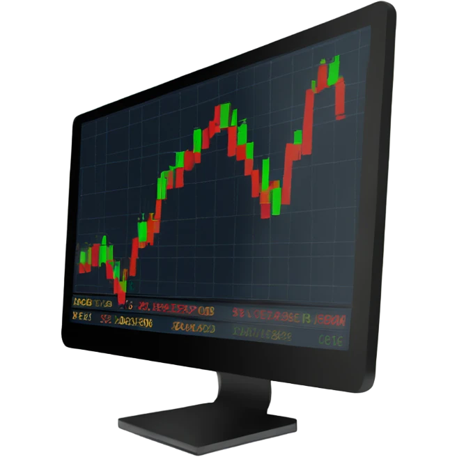 trading chart on computer emoji
