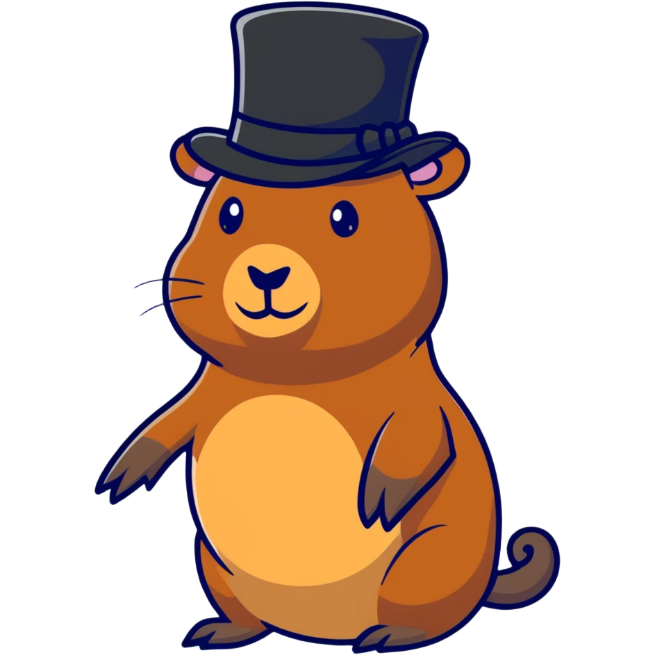 Capybara wearing a top hat emoji