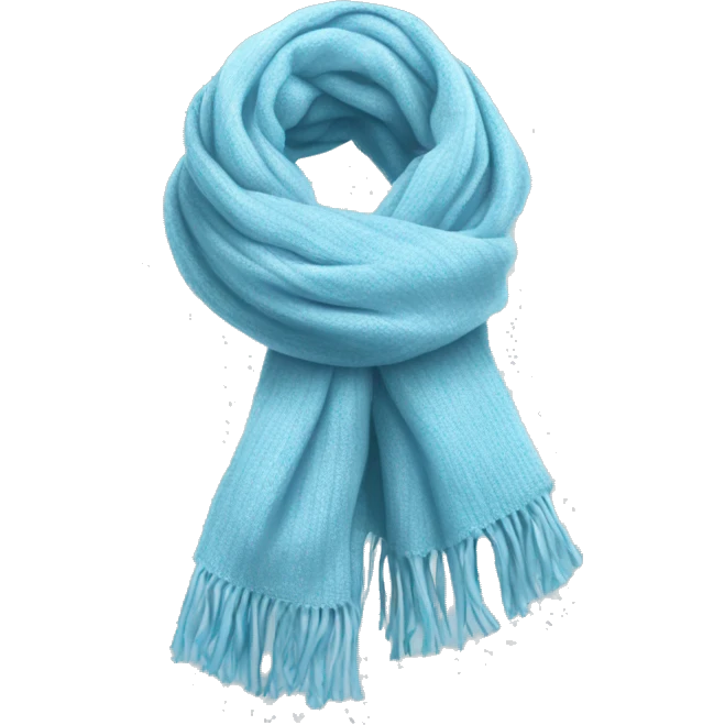 Realistic light blue winter scarf isolated. emoji