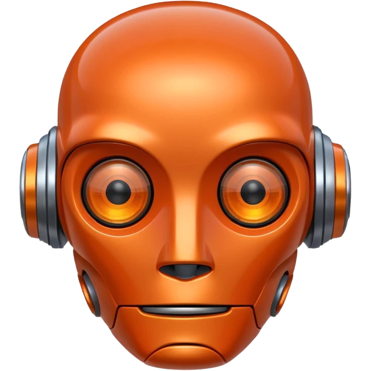 A robot head, orange color emoji