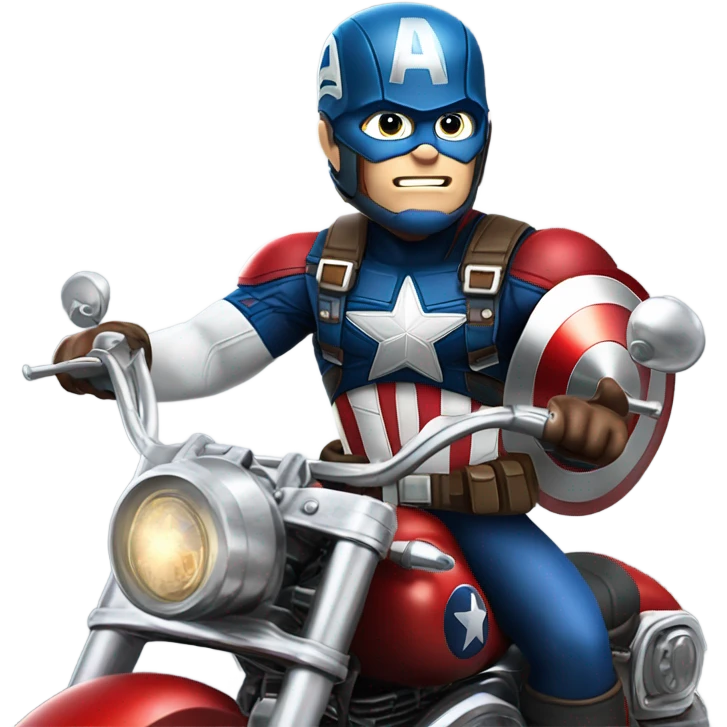 easy rider captain america on chopper motorcycle emoji