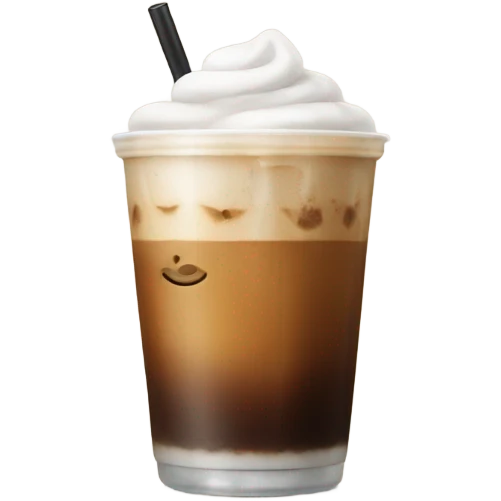 Iced coffee with cold foam emoji