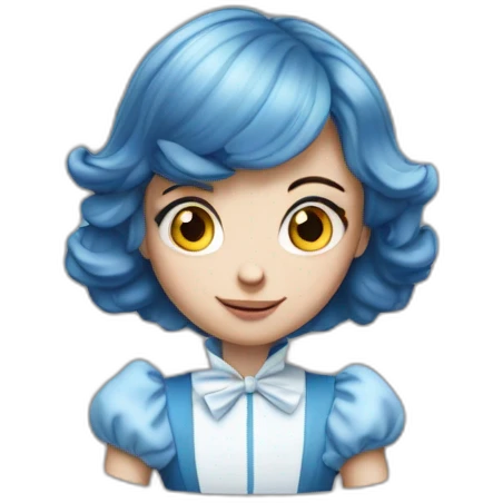 Alice in wonderland avec les cheveux et les yeux marrons  emoji