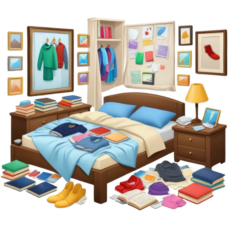cleaning bedroom emoji