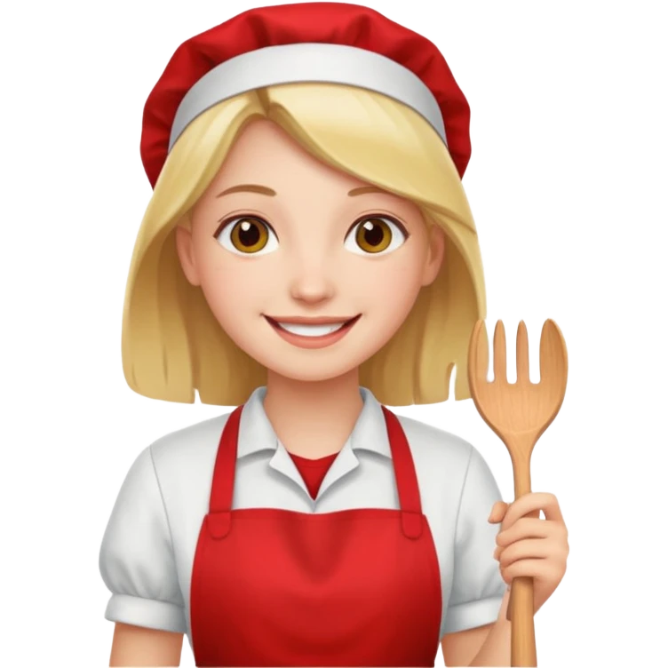 girl red apron emoji