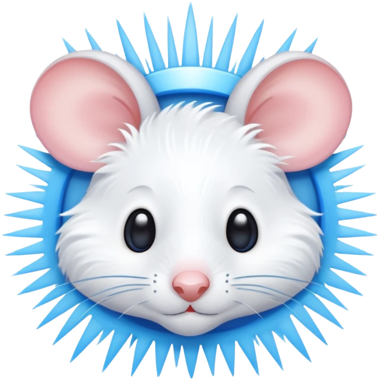 A mouse face with blue sun rays like a sun ☀️  emoji
