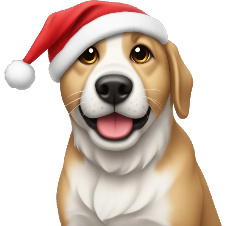 Perrito con gorrito navideño emoji