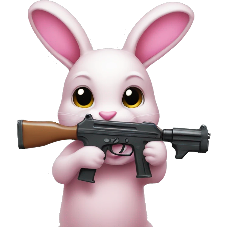 rabbit holding a pink gun emoji