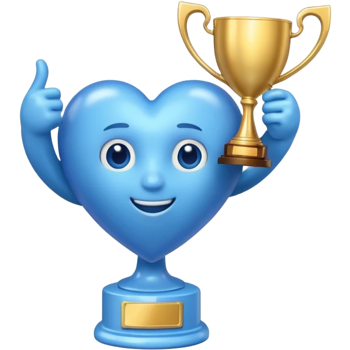 blue heart with a trophy emoji