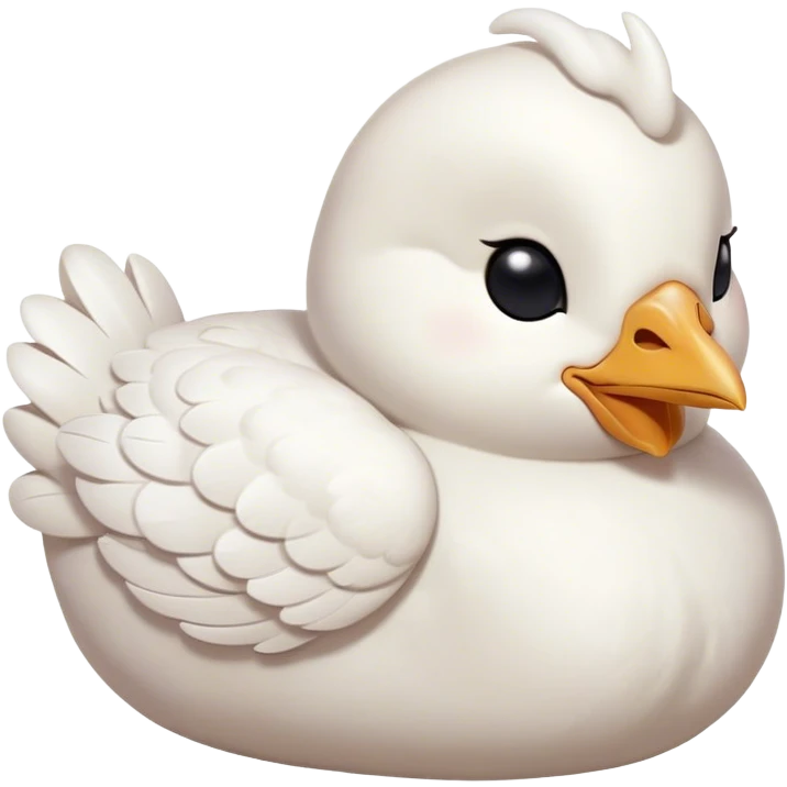 Meme-Worthy Cute Sleeping White Chicken Portrait Emoji, Head resting peacefully with a contented smile, showcasing a delightfully compact build and a luxuriously soft white plumage, eyes shut in a serene, restful nap, Simplified yet hilariously adorable features, highly detailed, glowing with a soft, drowsy light, high shine, relaxed and utterly lovable, stylized with an air of playful laziness, bright and heartwarming, soft glowing outline, capturing the essence of a comically sleepy chicken, so meme-worthy it feels like it could instantly become the next viral sensation of adorable slumber! emoji