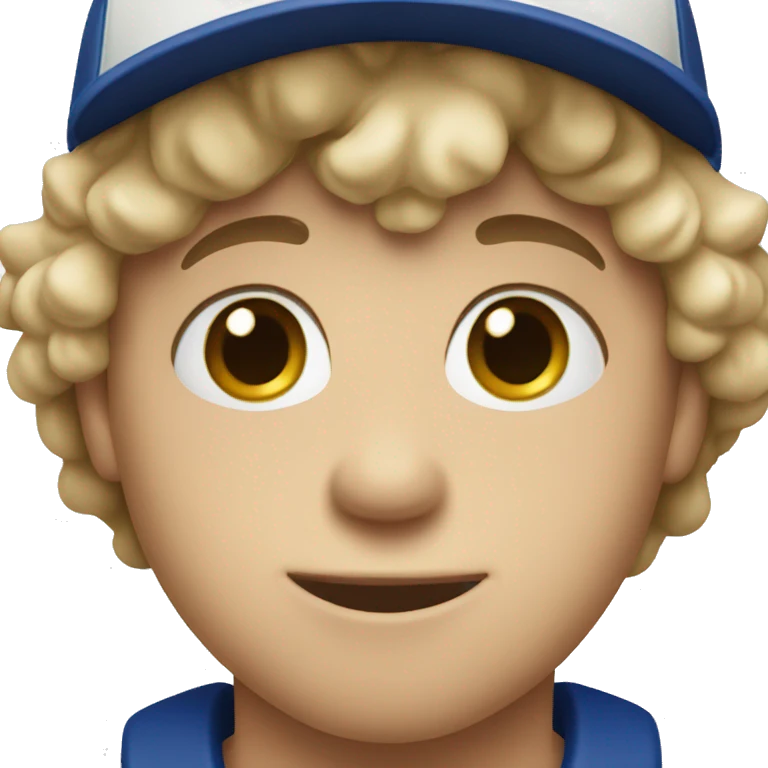 boy wearing dodger hat emoji