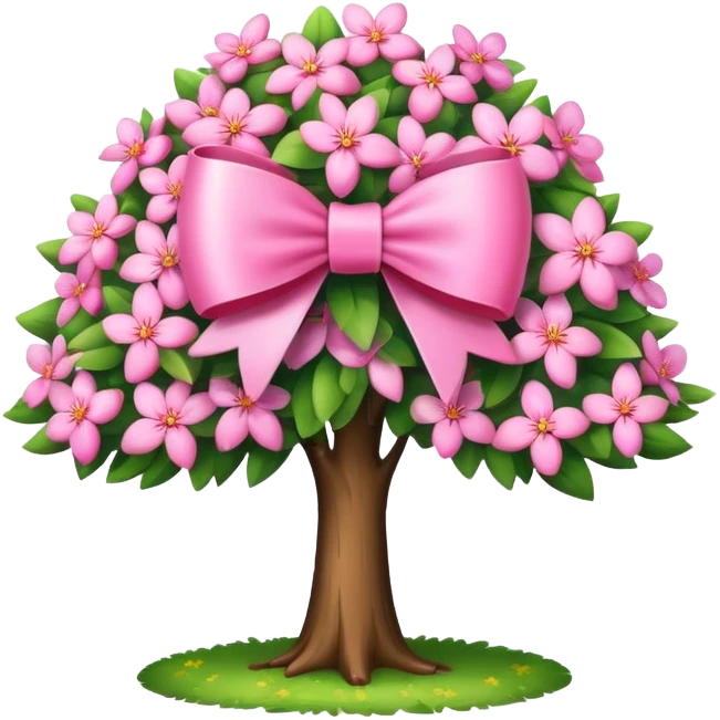 A tree with a bow pink emoji