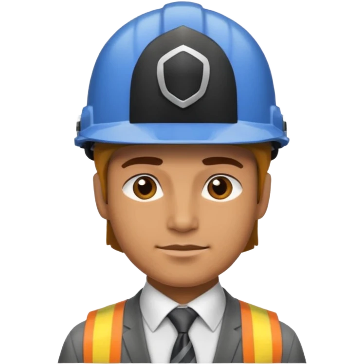 helmet man with tie  emoji