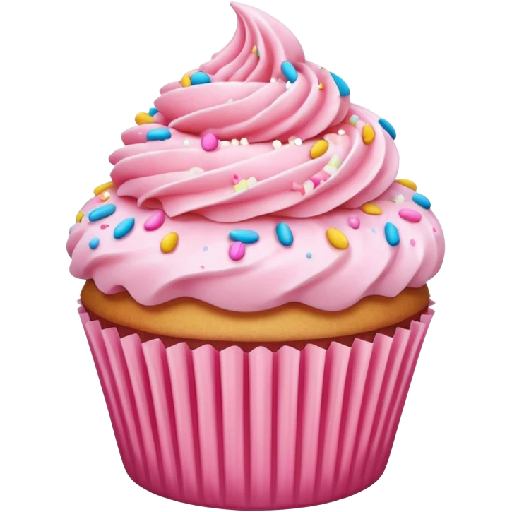 Cupcake with pink icing emoji