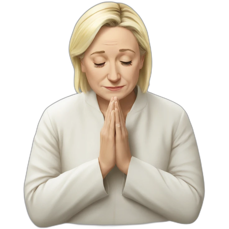 Le Pen praying god emoji