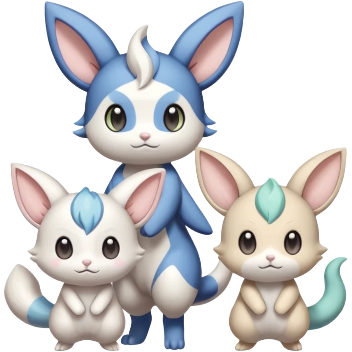 Pastel cute innocent Meowstic-Meloetta-Minccino-Delcatty-Pachirisu-fusion emoji