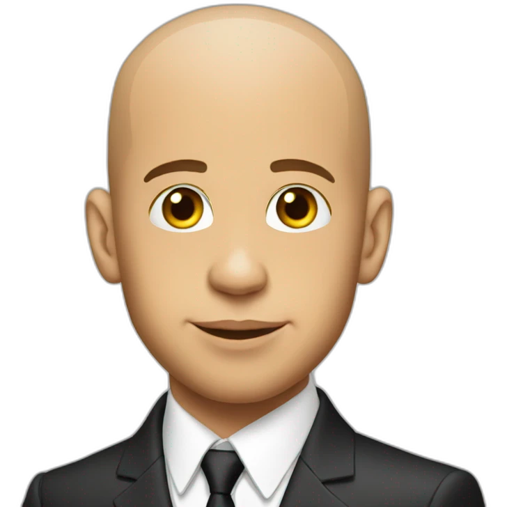 A young white Vin Diesel in suit emoji