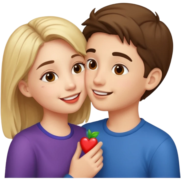 boy and girl kissing emoji