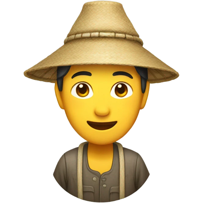 Chinese farmer in sedge hat emoji