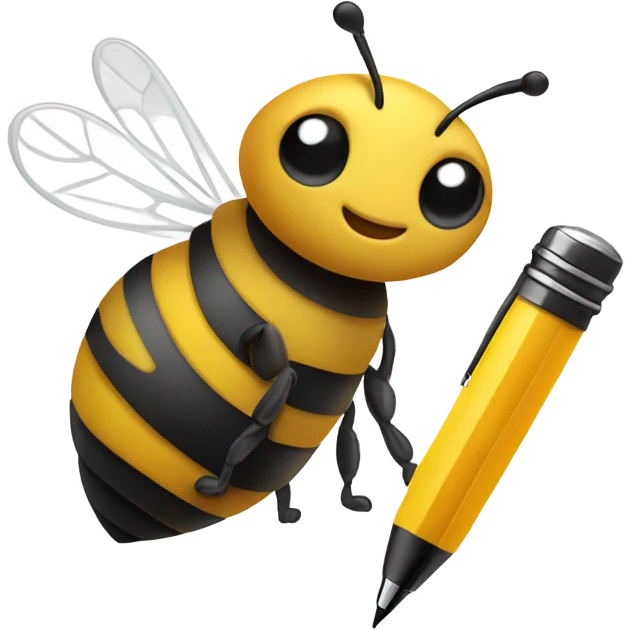 busy bee with pen emoji
