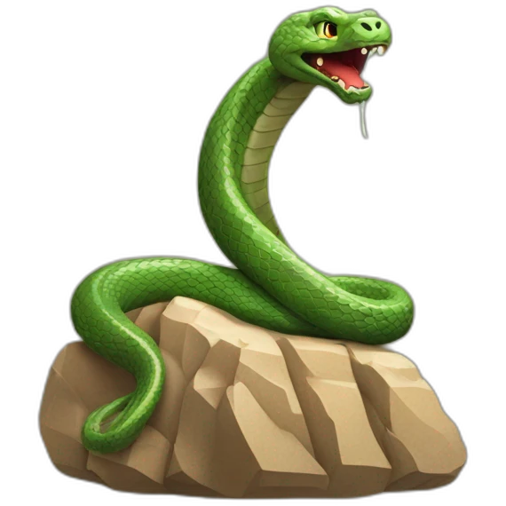 Serpent sur un rocher emoji