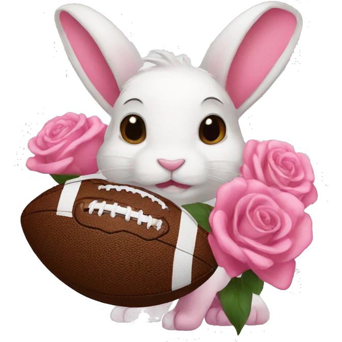 Rose rabbit football  emoji