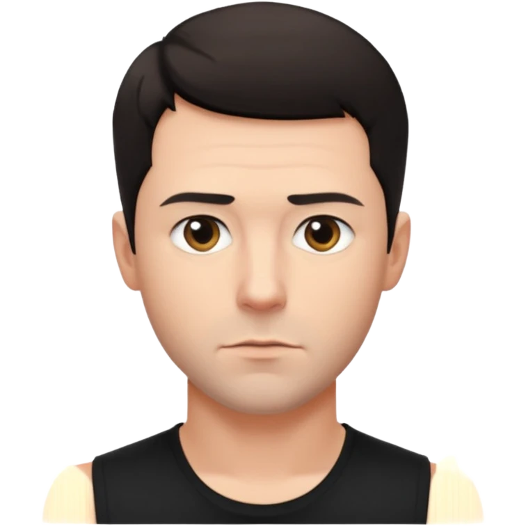 Christoph Schneider, focused look, short dark hair, sleeveless black shirt emoji