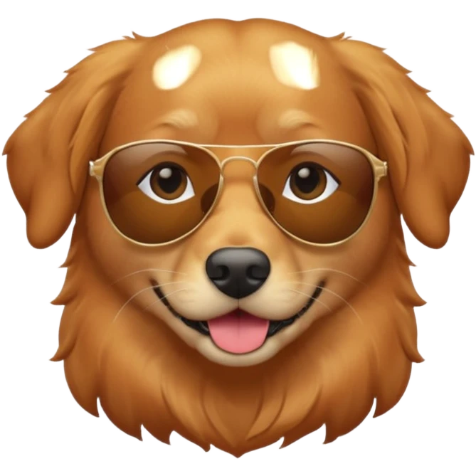 Red golden retriever with sunglasses emoji